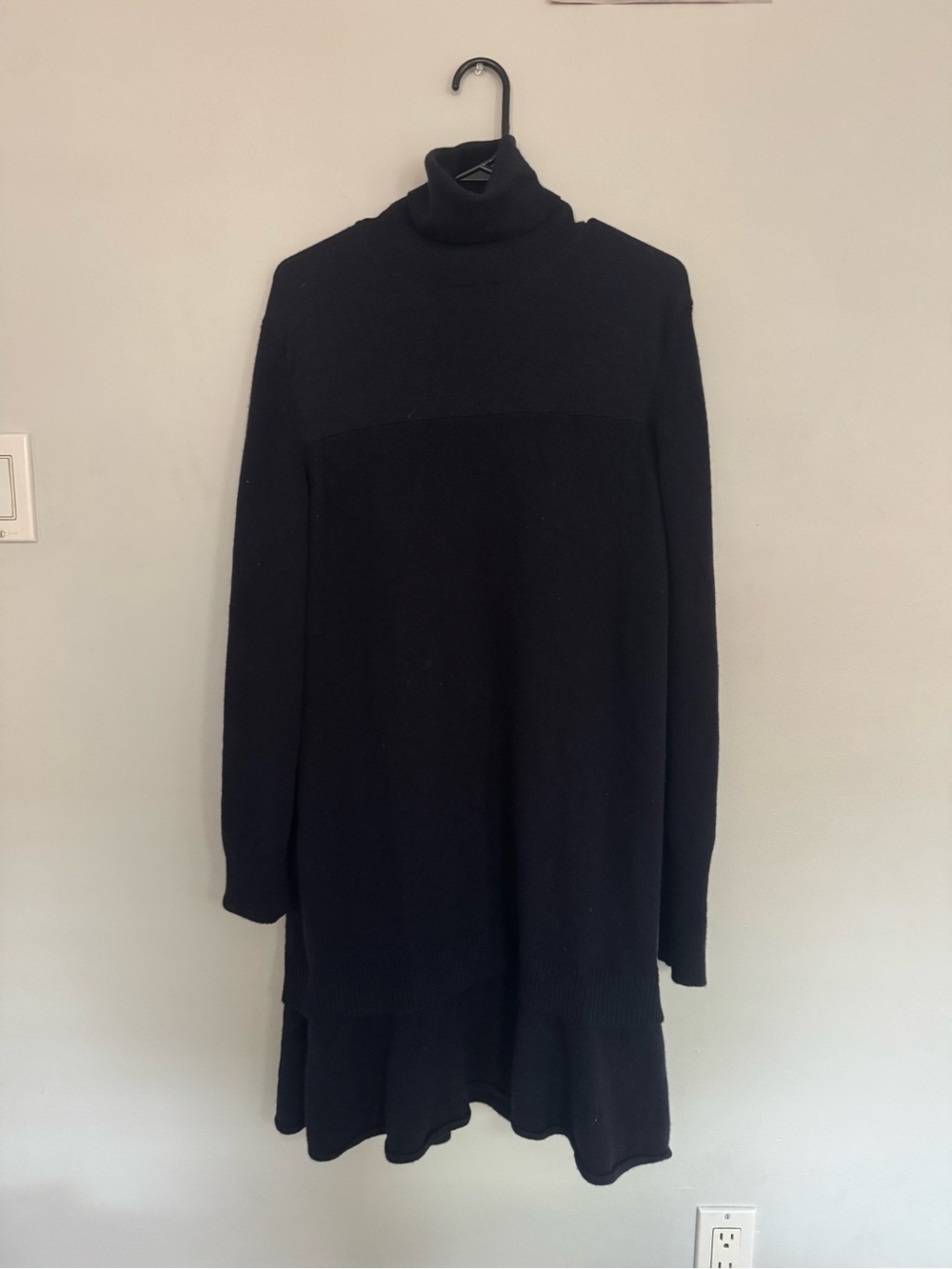 Alexander McQueen Black Long-Sleeve Turtleneck Dress